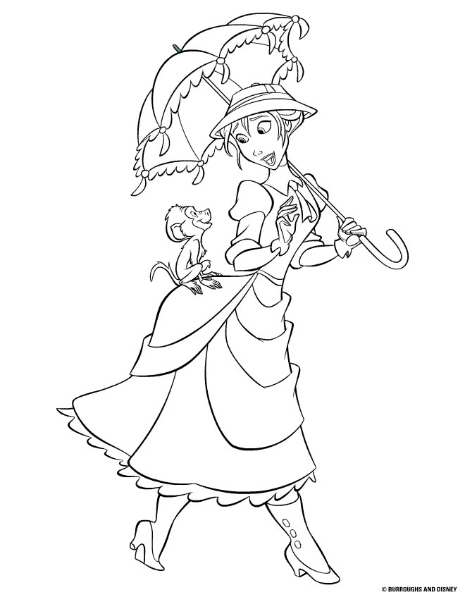 coloriage jane et le petit babouin